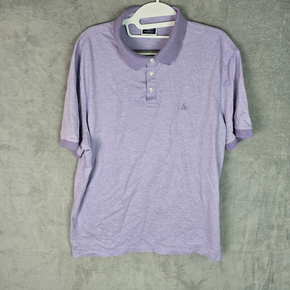 Charles‎ Tyrwhitt Mens XL Purple Heathered Cotton Short Sleeve Polo Shirt Logo